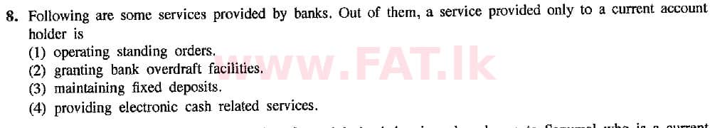 National Syllabus : Ordinary Level (O/L) Business and Accounting Studies - 2016 December - Paper I (New Syllabus) (English Medium) 8 1