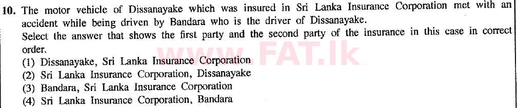 National Syllabus : Ordinary Level (O/L) Business and Accounting Studies - 2016 December - Paper I (New Syllabus) (English Medium) 10 1