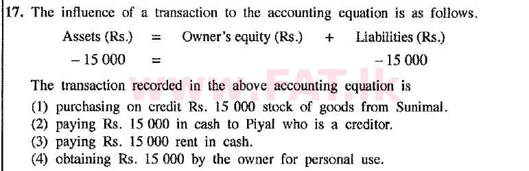 National Syllabus : Ordinary Level (O/L) Business and Accounting Studies - 2016 December - Paper I (New Syllabus) (English Medium) 17 1