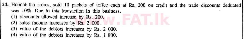 National Syllabus : Ordinary Level (O/L) Business and Accounting Studies - 2016 December - Paper I (New Syllabus) (English Medium) 24 1