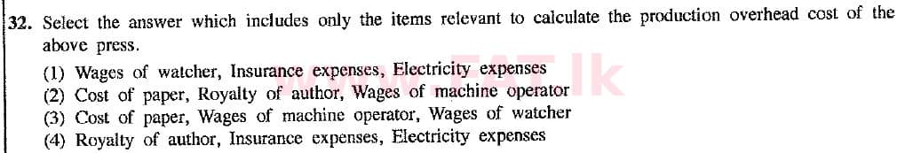 දේශීය විෂය නිර්දේශය : සාමාන්‍ය පෙළ (O/L) ව්‍යාපාර හා ගිණුම්කරණ අධ්‍යයනය - 2016 දෙසැම්බර් - ප්‍රශ්න පත්‍රය I (නව විෂය නිර්දේශය) (English මාධ්‍යය) 32 2