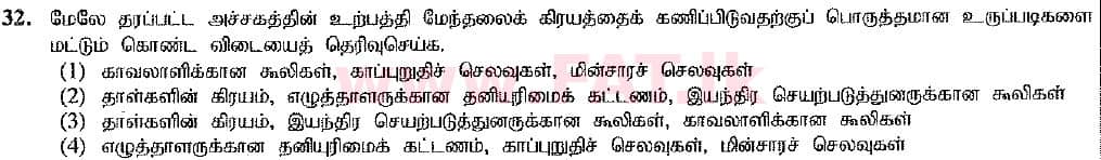 உள்ளூர் பாடத்திட்டம் : சாதாரண நிலை (சா/த) வர்த்தகக் கல்வி மற்றும் கணக்கியல் - 2016 டிசம்பர் - தாள்கள் I (புதிய பாடத்திட்டம்) (தமிழ் மொழிமூலம்) 32 2