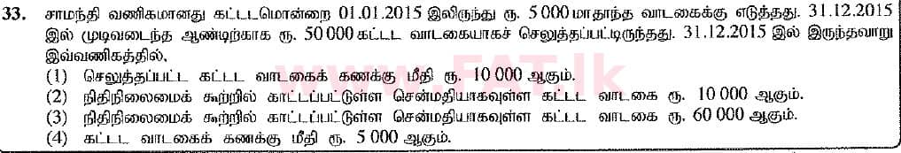 உள்ளூர் பாடத்திட்டம் : சாதாரண நிலை (சா/த) வர்த்தகக் கல்வி மற்றும் கணக்கியல் - 2016 டிசம்பர் - தாள்கள் I (புதிய பாடத்திட்டம்) (தமிழ் மொழிமூலம்) 33 1