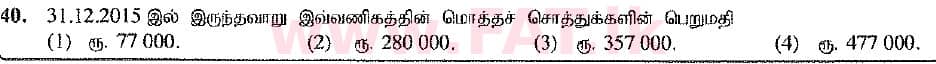 உள்ளூர் பாடத்திட்டம் : சாதாரண நிலை (சா/த) வர்த்தகக் கல்வி மற்றும் கணக்கியல் - 2016 டிசம்பர் - தாள்கள் I (புதிய பாடத்திட்டம்) (தமிழ் மொழிமூலம்) 40 2