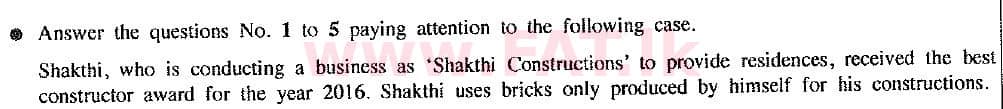 உள்ளூர் பாடத்திட்டம் : சாதாரண நிலை (சா/த) வர்த்தகக் கல்வி மற்றும் கணக்கியல் - 2017 டிசம்பர் - தாள்கள் I (புதிய பாடத்திட்டம்) (English மொழிமூலம்) 5 1
