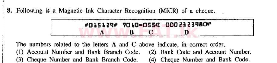 உள்ளூர் பாடத்திட்டம் : சாதாரண நிலை (சா/த) வர்த்தகக் கல்வி மற்றும் கணக்கியல் - 2017 டிசம்பர் - தாள்கள் I (புதிய பாடத்திட்டம்) (English மொழிமூலம்) 8 1