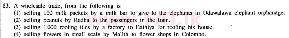 National Syllabus : Ordinary Level (O/L) Business and Accounting Studies - 2017 December - Paper I (New Syllabus) (English Medium) 13 1
