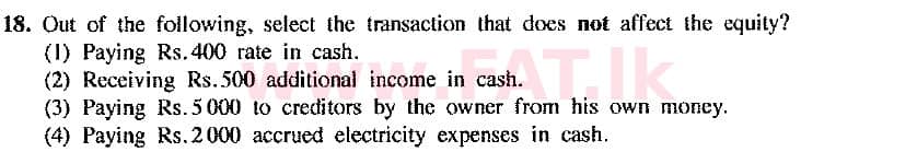 දේශීය විෂය නිර්දේශය : සාමාන්‍ය පෙළ (O/L) ව්‍යාපාර හා ගිණුම්කරණ අධ්‍යයනය - 2017 දෙසැම්බර් - ප්‍රශ්න පත්‍රය I (නව විෂය නිර්දේශය) (English මාධ්‍යය) 18 1