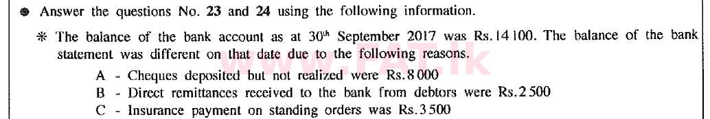 உள்ளூர் பாடத்திட்டம் : சாதாரண நிலை (சா/த) வர்த்தகக் கல்வி மற்றும் கணக்கியல் - 2017 டிசம்பர் - தாள்கள் I (புதிய பாடத்திட்டம்) (English மொழிமூலம்) 24 1