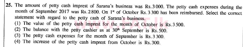 දේශීය විෂය නිර්දේශය : සාමාන්‍ය පෙළ (O/L) ව්‍යාපාර හා ගිණුම්කරණ අධ්‍යයනය - 2017 දෙසැම්බර් - ප්‍රශ්න පත්‍රය I (නව විෂය නිර්දේශය) (English මාධ්‍යය) 25 1