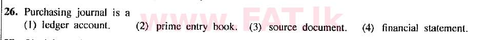 உள்ளூர் பாடத்திட்டம் : சாதாரண நிலை (சா/த) வர்த்தகக் கல்வி மற்றும் கணக்கியல் - 2017 டிசம்பர் - தாள்கள் I (புதிய பாடத்திட்டம்) (English மொழிமூலம்) 26 1