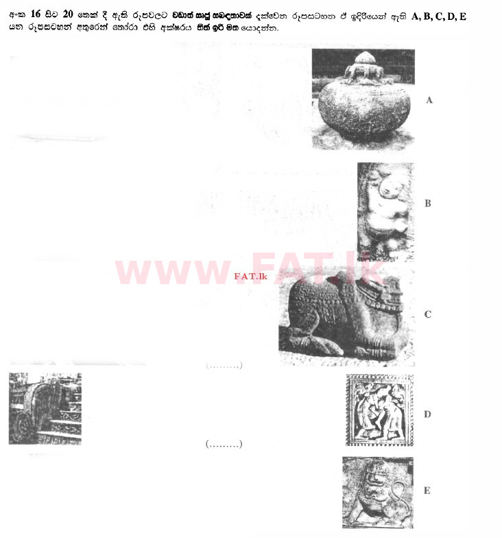உள்ளூர் பாடத்திட்டம் : சாதாரண நிலை (சா/த) சித்திரம் - 2013 டிசம்பர் - தாள்கள் I (සිංහල மொழிமூலம்) 19 1
