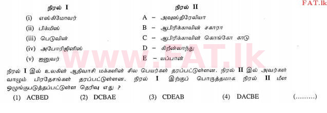National Syllabus : Ordinary Level (O/L) Geography - 2013 December - Paper I (தமிழ் Medium) 40 1