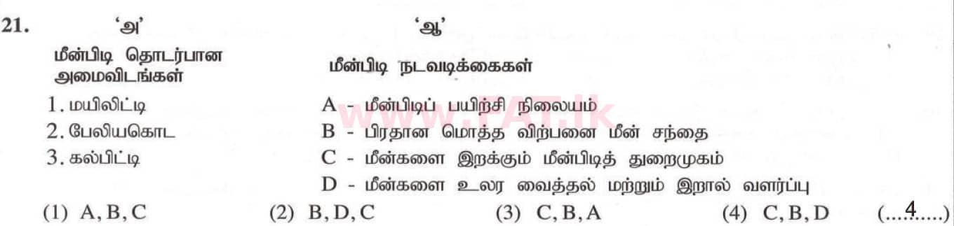 National Syllabus : Ordinary Level (O/L) Geography - 2020 March - Paper I (தமிழ் Medium) 21 5197