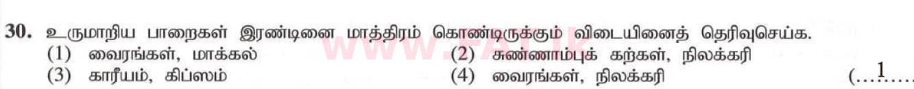 National Syllabus : Ordinary Level (O/L) Geography - 2020 March - Paper I (தமிழ் Medium) 30 5206