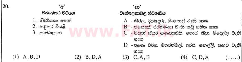 දේශීය විෂය නිර්දේශය : සාමාන්‍ය පෙළ (O/L) භූගෝල විද්‍යාව - 2019 දෙසැම්බර් - ප්‍රශ්න පත්‍රය I (සිංහල මාධ්‍යය) 20 2