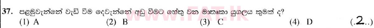 දේශීය විෂය නිර්දේශය : සාමාන්‍ය පෙළ (O/L) භූගෝල විද්‍යාව - 2019 දෙසැම්බර් - ප්‍රශ්න පත්‍රය I (සිංහල මාධ්‍යය) 37 5736