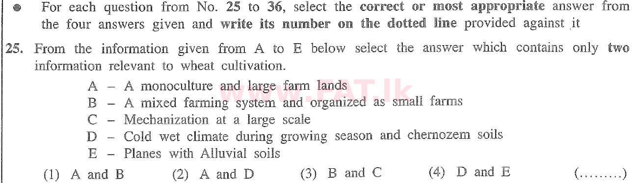 National Syllabus : Ordinary Level (O/L) Geography - 2020 March - Paper I (English Medium) 25 1