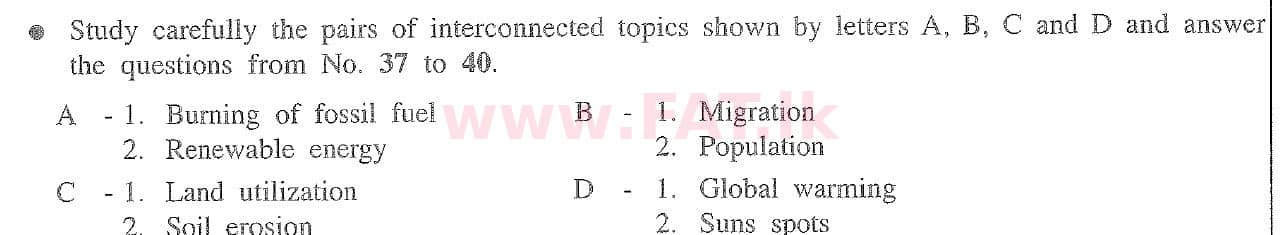 National Syllabus : Ordinary Level (O/L) Geography - 2020 March - Paper I (English Medium) 39 1