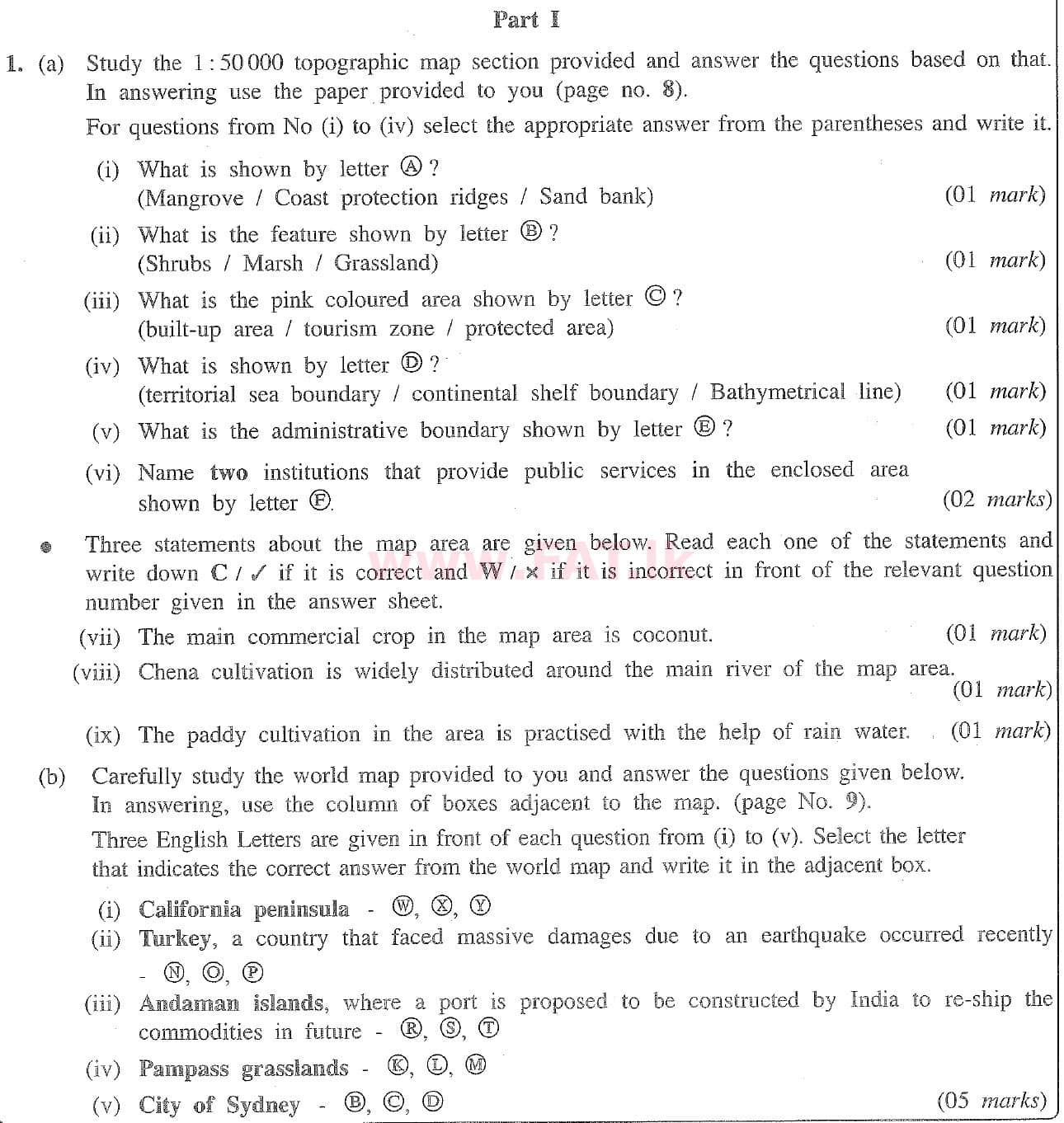 National Syllabus : Ordinary Level (O/L) Geography - 2020 March - Paper II (English Medium) 1 1