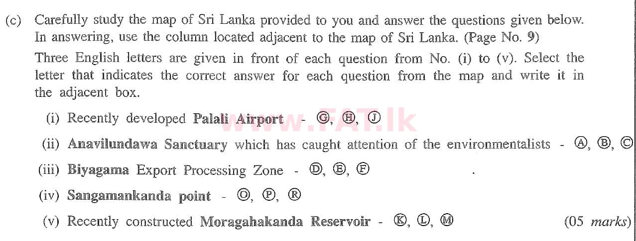 National Syllabus : Ordinary Level (O/L) Geography - 2020 March - Paper II (English Medium) 1 2