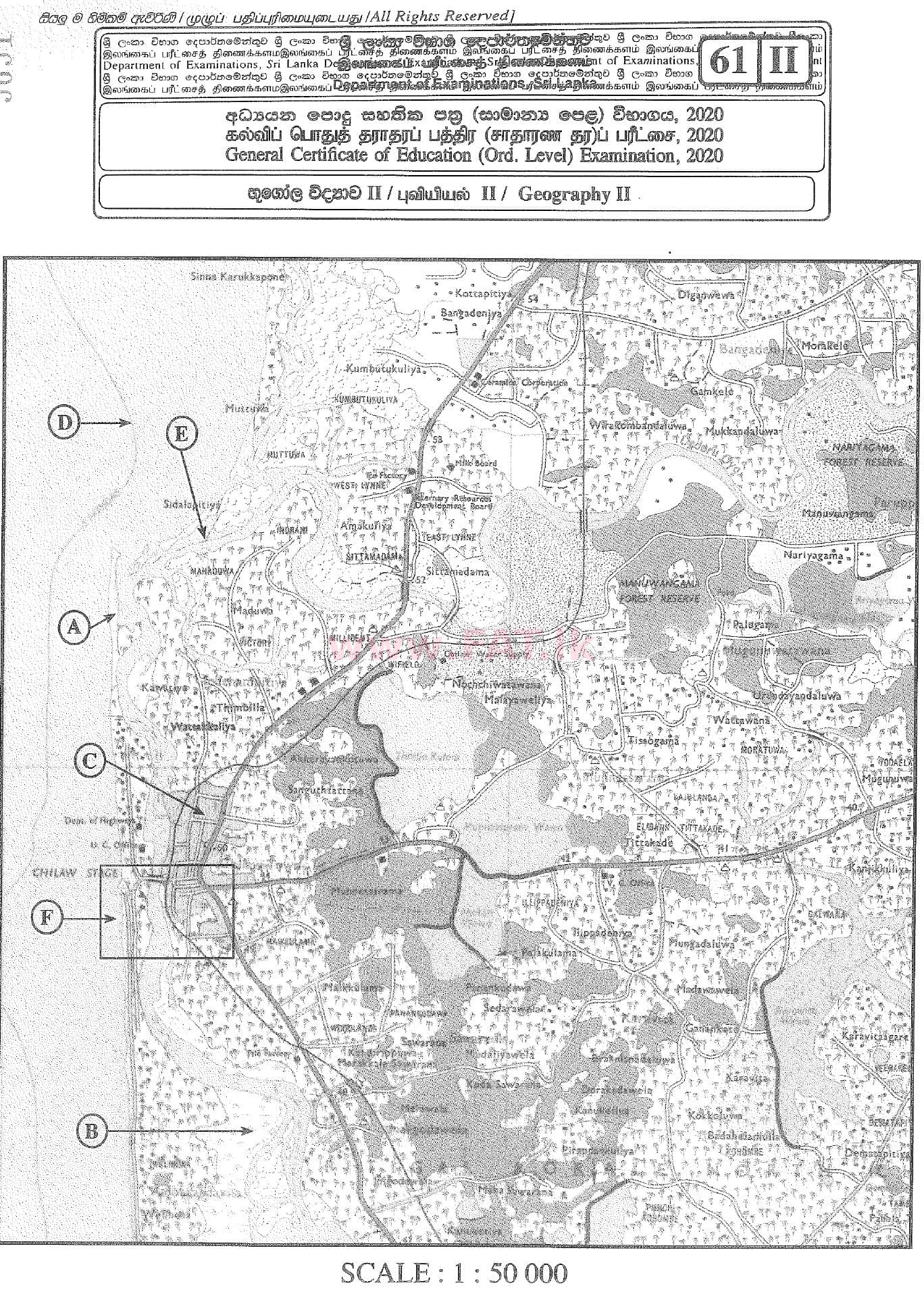 National Syllabus : Ordinary Level (O/L) Geography - 2020 March - Paper II (English Medium) 1 5