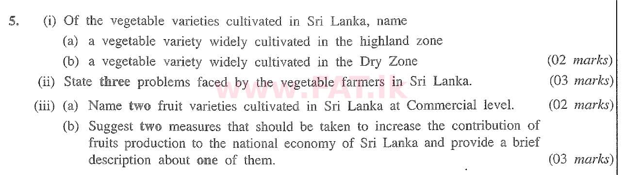 National Syllabus : Ordinary Level (O/L) Geography - 2020 March - Paper II (English Medium) 5 1
