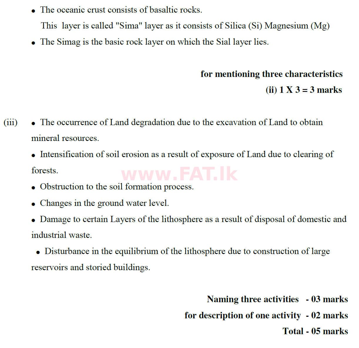 National Syllabus : Ordinary Level (O/L) Geography - 2020 March - Paper II (English Medium) 2 5873