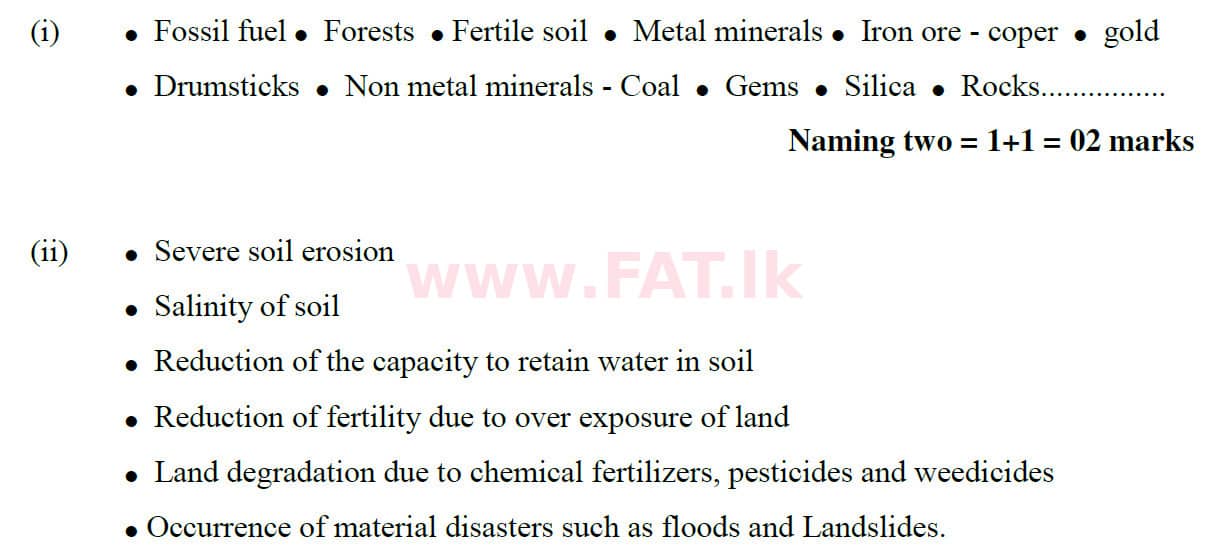 National Syllabus : Ordinary Level (O/L) Geography - 2020 March - Paper II (English Medium) 6 5880