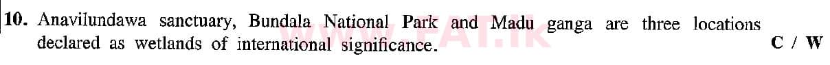 දේශීය විෂය නිර්දේශය : සාමාන්‍ය පෙළ (O/L) භූගෝල විද්‍යාව - 2019 දෙසැම්බර් - ප්‍රශ්න පත්‍රය I (English මාධ්‍යය) 10 1