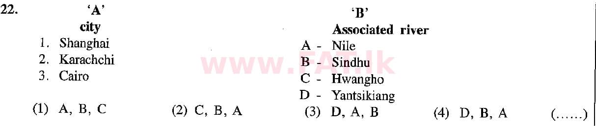 දේශීය විෂය නිර්දේශය : සාමාන්‍ය පෙළ (O/L) භූගෝල විද්‍යාව - 2019 දෙසැම්බර් - ප්‍රශ්න පත්‍රය I (English මාධ්‍යය) 22 2