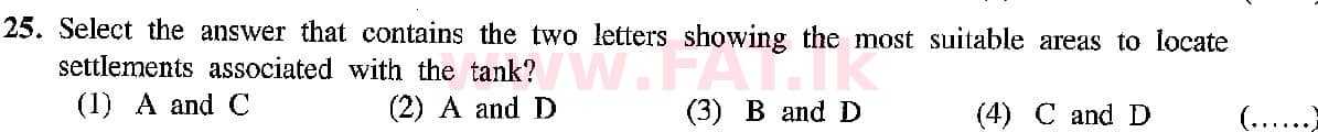 දේශීය විෂය නිර්දේශය : සාමාන්‍ය පෙළ (O/L) භූගෝල විද්‍යාව - 2019 දෙසැම්බර් - ප්‍රශ්න පත්‍රය I (English මාධ්‍යය) 25 2