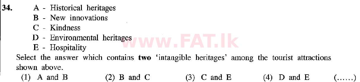 දේශීය විෂය නිර්දේශය : සාමාන්‍ය පෙළ (O/L) භූගෝල විද්‍යාව - 2019 දෙසැම්බර් - ප්‍රශ්න පත්‍රය I (English මාධ්‍යය) 34 1