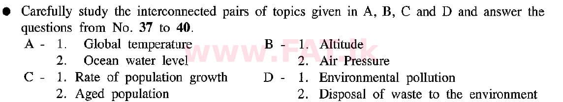 දේශීය විෂය නිර්දේශය : සාමාන්‍ය පෙළ (O/L) භූගෝල විද්‍යාව - 2019 දෙසැම්බර් - ප්‍රශ්න පත්‍රය I (English මාධ්‍යය) 39 1