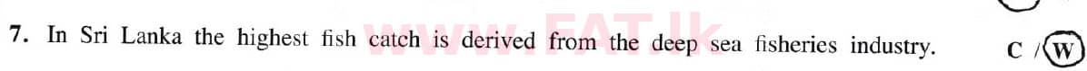 දේශීය විෂය නිර්දේශය : සාමාන්‍ය පෙළ (O/L) භූගෝල විද්‍යාව - 2019 දෙසැම්බර් - ප්‍රශ්න පත්‍රය I (English මාධ්‍යය) 7 5931