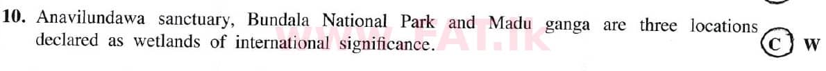 දේශීය විෂය නිර්දේශය : සාමාන්‍ය පෙළ (O/L) භූගෝල විද්‍යාව - 2019 දෙසැම්බර් - ප්‍රශ්න පත්‍රය I (English මාධ්‍යය) 10 5934