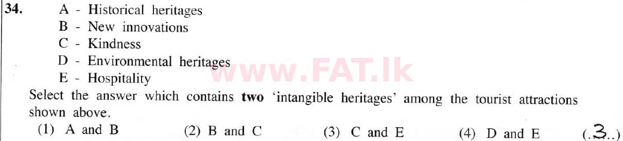 දේශීය විෂය නිර්දේශය : සාමාන්‍ය පෙළ (O/L) භූගෝල විද්‍යාව - 2019 දෙසැම්බර් - ප්‍රශ්න පත්‍රය I (English මාධ්‍යය) 34 5958