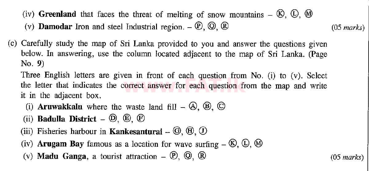 National Syllabus : Ordinary Level (O/L) Geography - 2019 December - Paper II (English Medium) 1 2