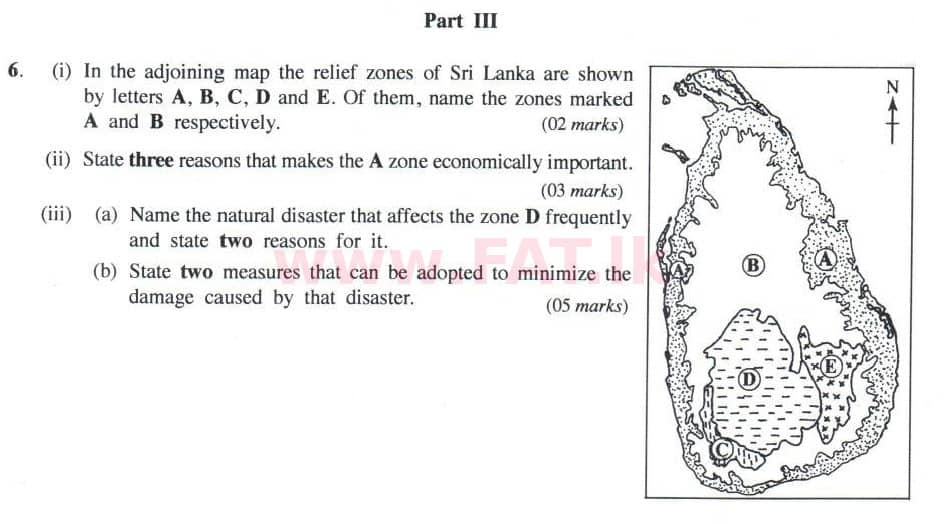 National Syllabus : Ordinary Level (O/L) Geography - 2014 December - Paper II (English Medium) 6 1