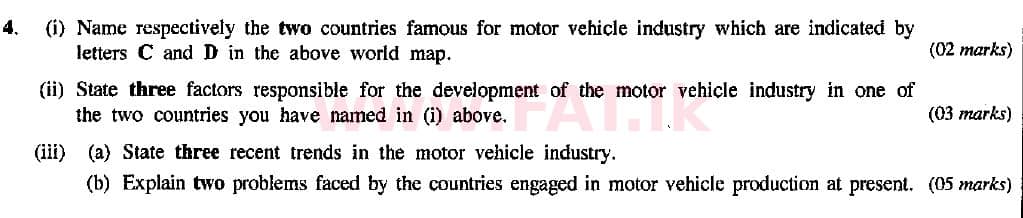 National Syllabus : Ordinary Level (O/L) Geography - 2015 December - Paper II (English Medium) 4 2