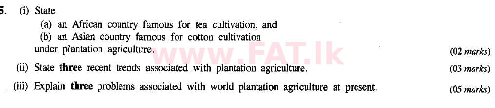 National Syllabus : Ordinary Level (O/L) Geography - 2015 December - Paper II (English Medium) 5 1