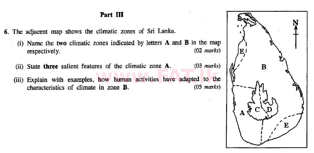 National Syllabus : Ordinary Level (O/L) Geography - 2015 December - Paper II (English Medium) 6 1