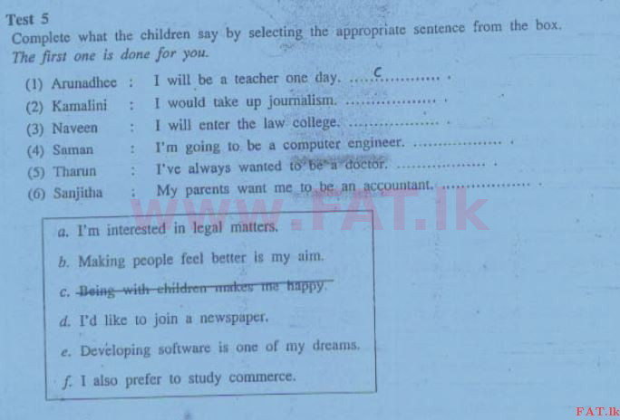 National Syllabus : Ordinary Level (O/L) English Language - 2013 December - Paper I (English Medium) 5 1