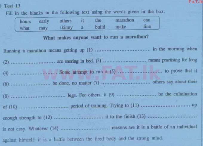 உள்ளூர் பாடத்திட்டம் : சாதாரண நிலை (சா/த) ஆங்கிலம் - 2013 டிசம்பர் - தாள்கள் II (English மொழிமூலம்) 5 1