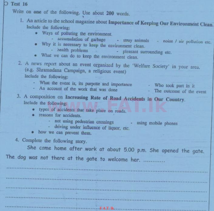 National Syllabus : Ordinary Level (O/L) English Language - 2013 December - Paper II (English Medium) 8 1