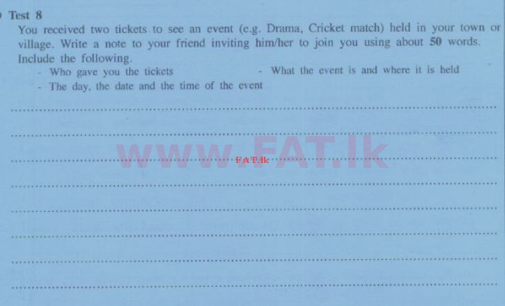 දේශීය විෂය නිර්දේශය : සාමාන්‍ය පෙළ (O/L) ඉංග්‍රීසි භාෂාව - 2014 දෙසැම්බර් - ප්‍රශ්න පත්‍රය I (English මාධ්‍යය) 8 1