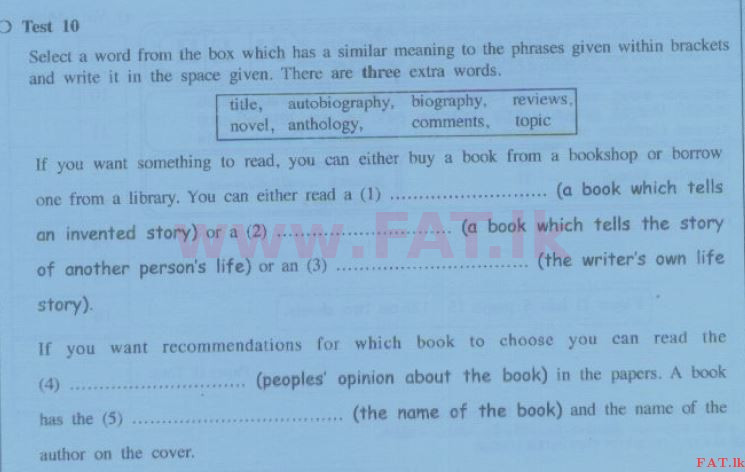 National Syllabus : Ordinary Level (O/L) English Language - 2014 December - Paper II (English Medium) 2 1