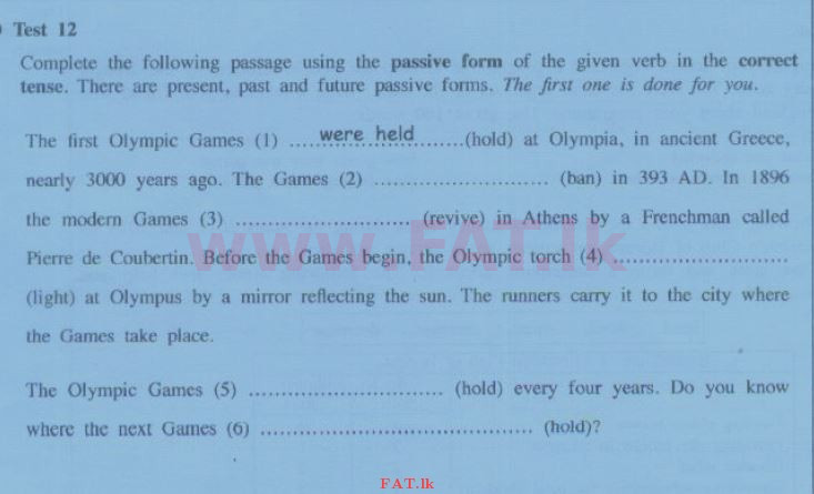 National Syllabus : Ordinary Level (O/L) English Language - 2014 December - Paper II (English Medium) 4 1