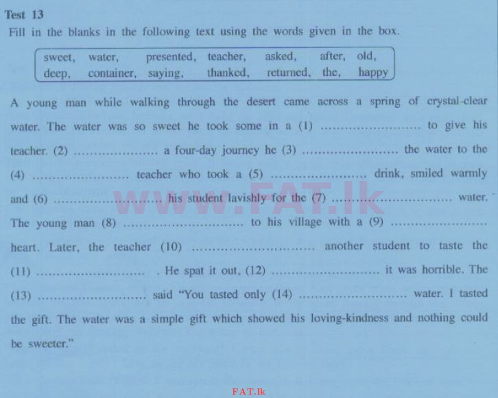 National Syllabus : Ordinary Level (O/L) English Language - 2014 December - Paper II (English Medium) 5 1