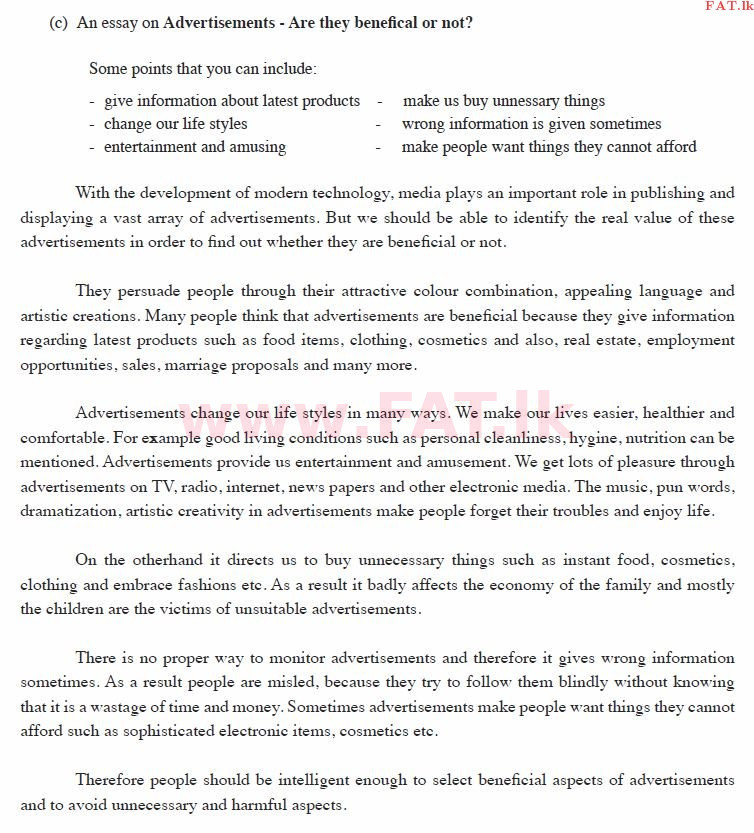 National Syllabus : Ordinary Level (O/L) English Language - 2014 December - Paper II (English Medium) 8 727